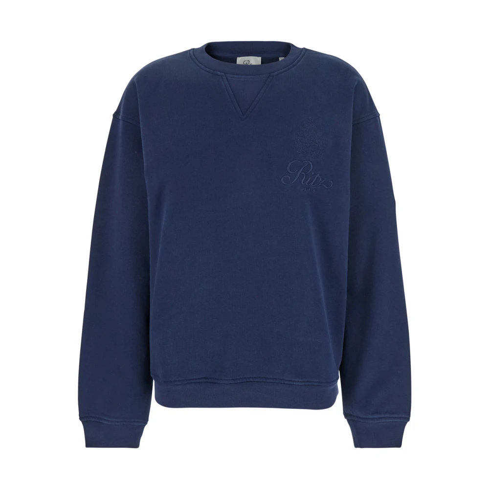 Frame Paris Sweater met Logo Borduursel Blue Dames