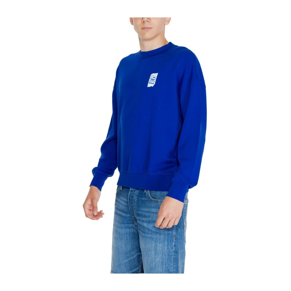 Replay Blauwe Klassieke Katoenen Sweater Heren Collectie Blue Heren