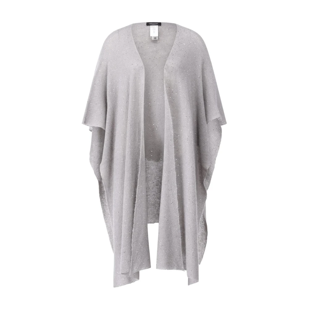 Fabiana Filippi Pailletten Gebreide Poncho Gray Dames