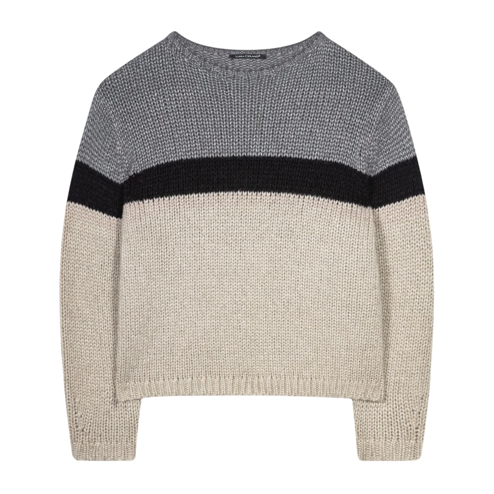 Luisa Cerano Women's Multicolor Round-Neck Knitwear, S, Round-Neck Knitwear