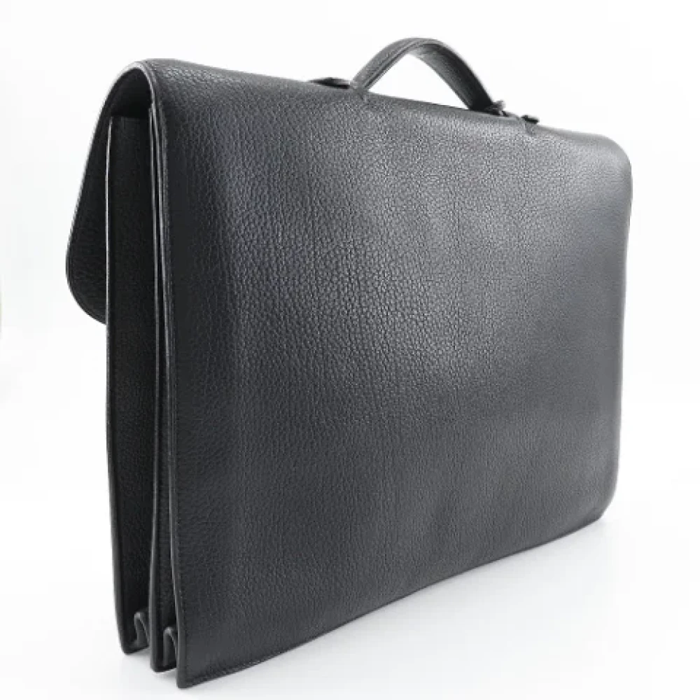 Hermès Vintage Pre-owned Leather briefcases Black Heren