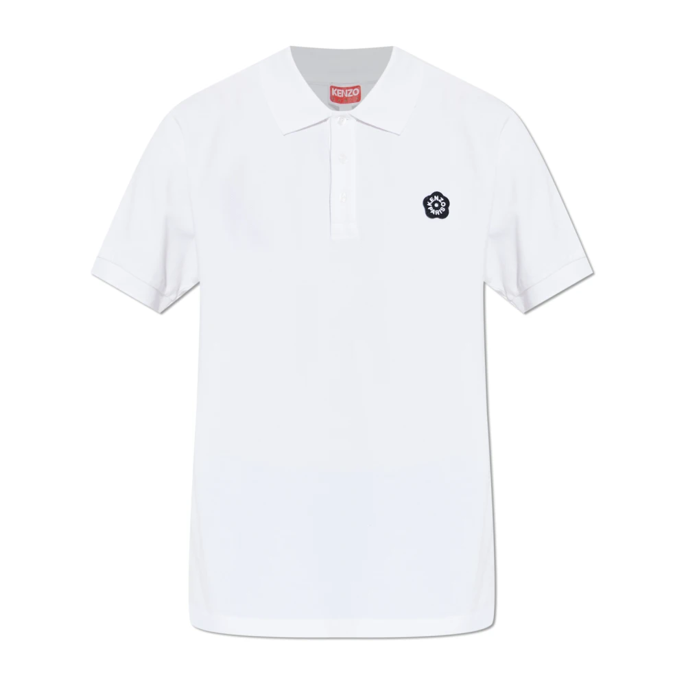 Kenzo Men's White Polo Shirts, M, Polo Shirt With Patch