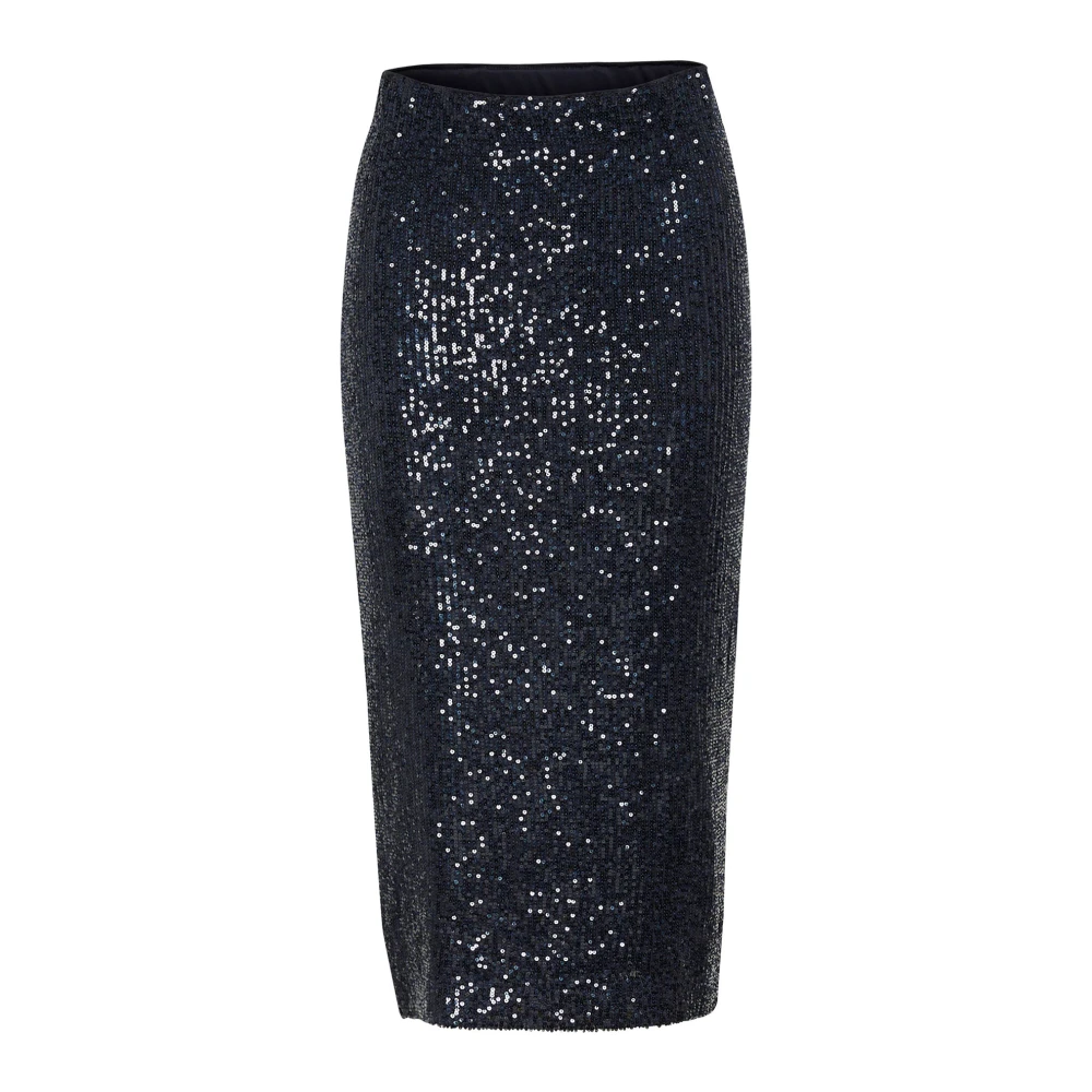 Soaked in Luxury Pailletten Rok Night Sky Blue Dames