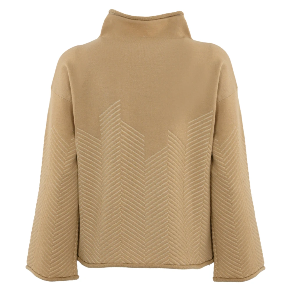 Liviana Conti Merino Wol Jacquard Trui Brown Dames