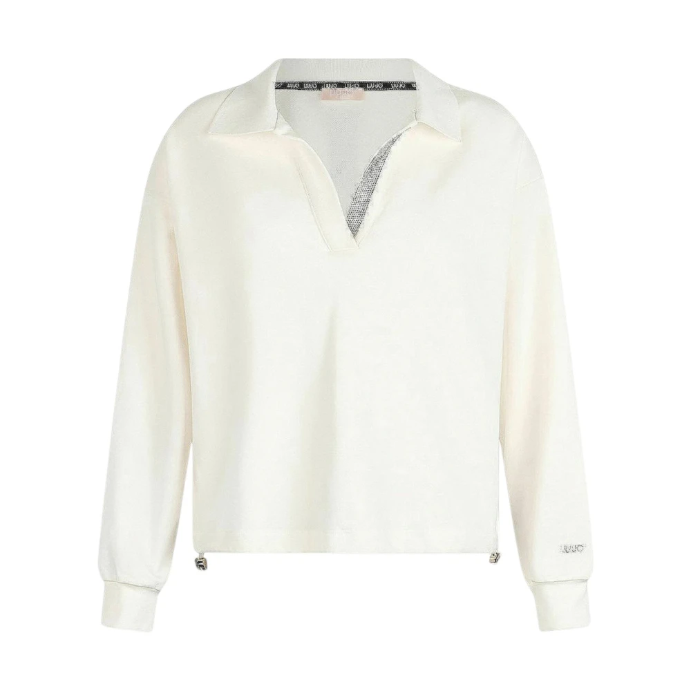 Liu Jo Women's White Long Sleeve T-Shirts, S, Felpa Sweatshirt