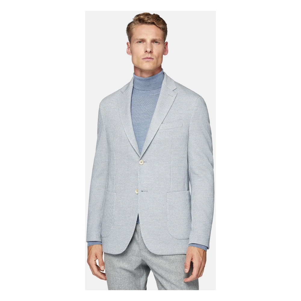 Boggi Milano B Jersey Katoenen Blend Jas Blue Heren