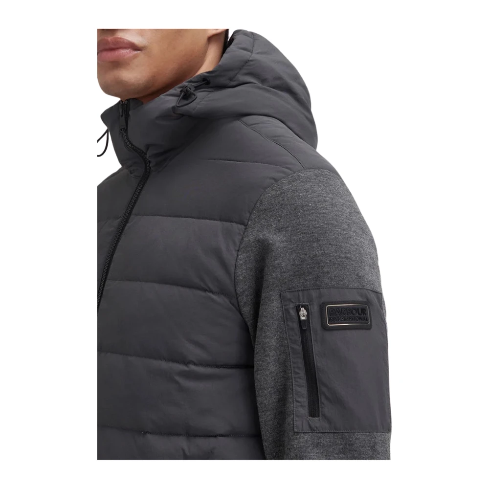 Barbour Gewatteerde Hoodie Stanley Houtskool Black Heren