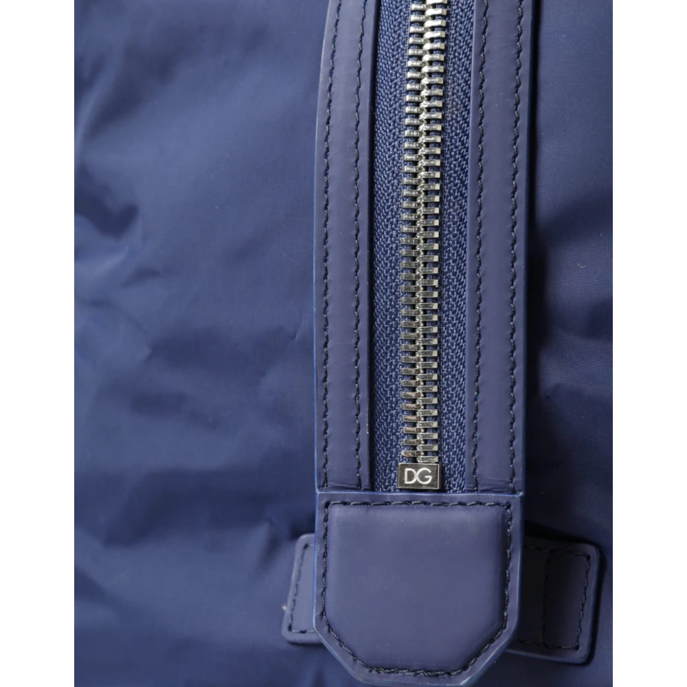 Dolce & Gabbana Blauwe Nylon-Kalfsleren Schoudertas Blue Heren