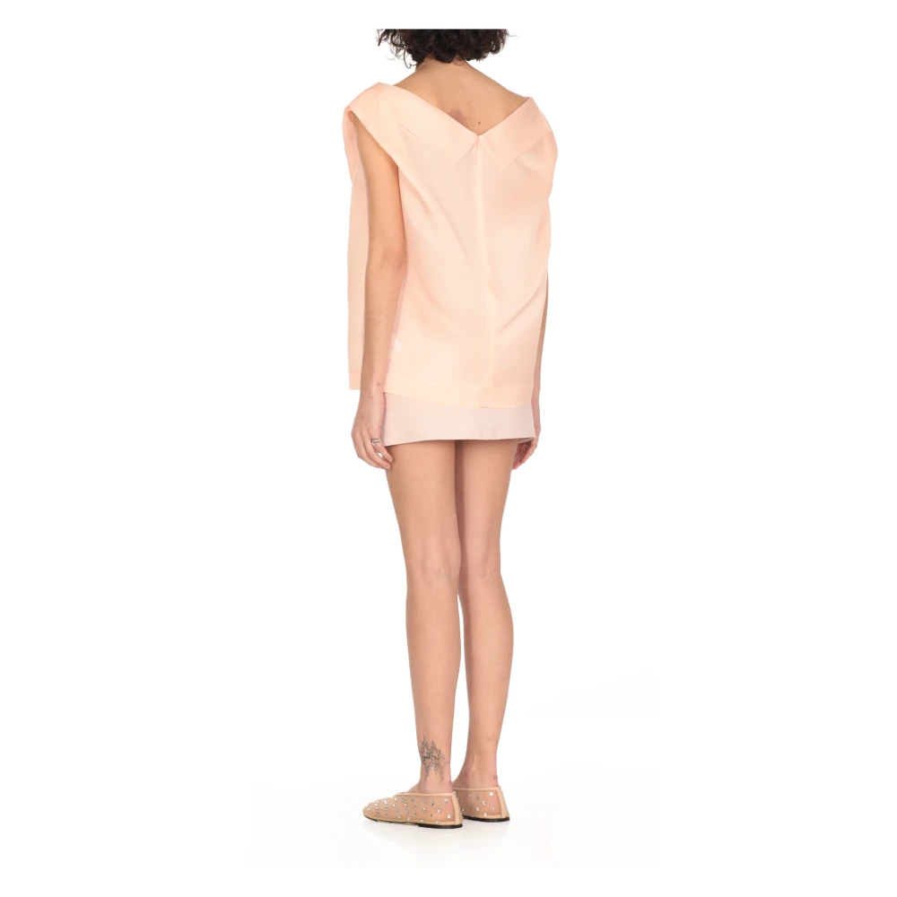 Khaite Zijden V-Hals Roze Top Pink Dames
