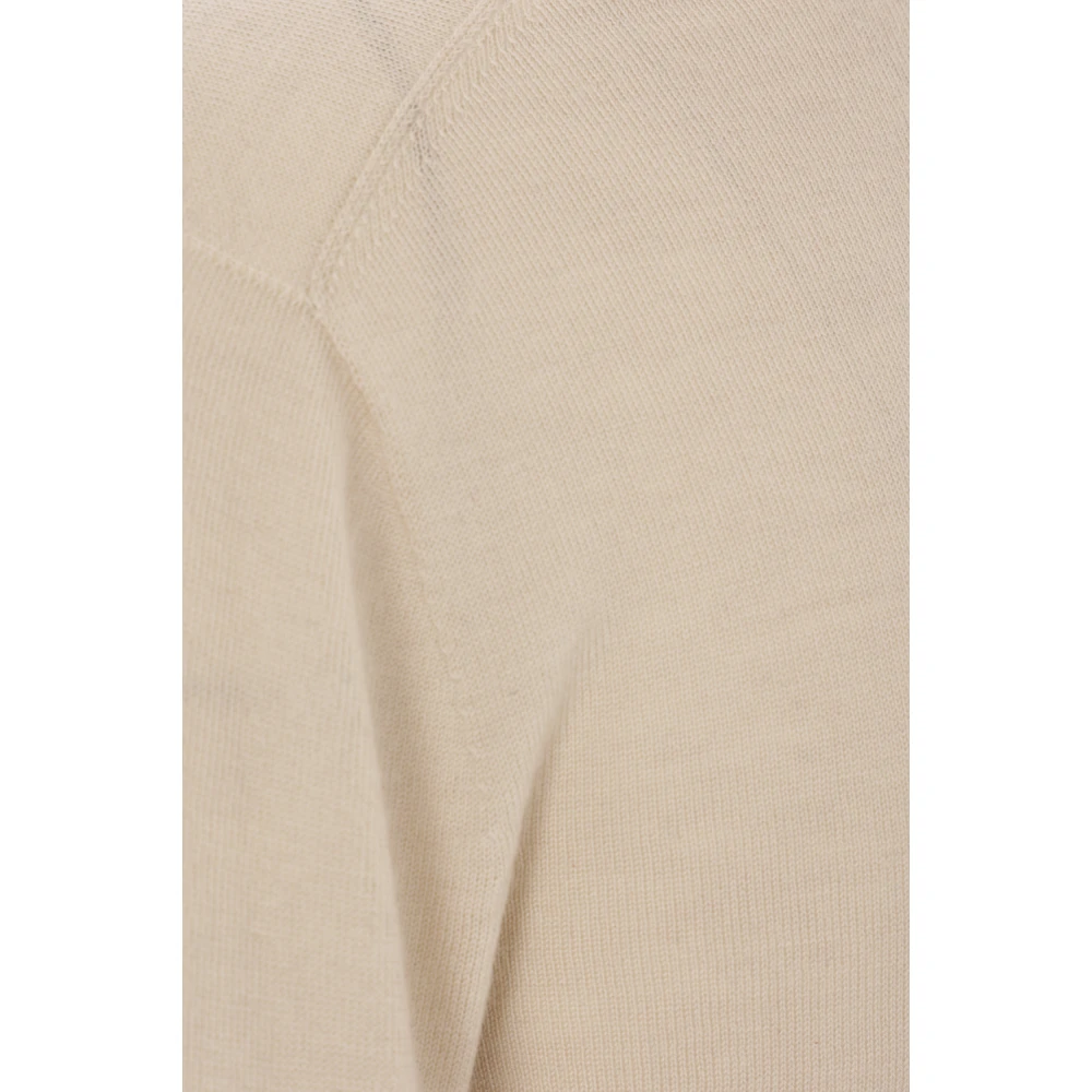 Max Mara Beige Cashmere V-Neck Sweater Beige Dames