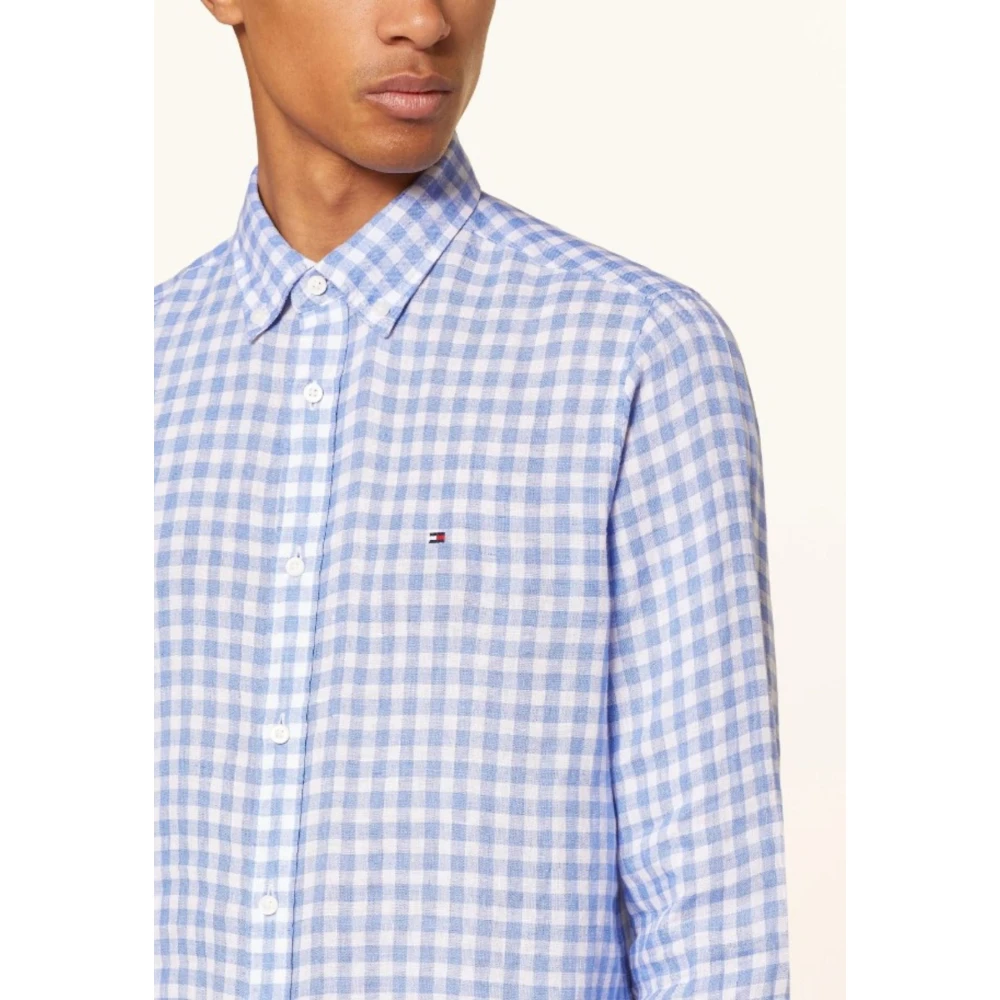Tommy Hilfiger Linnen Gingham Overhemd Blue Heren