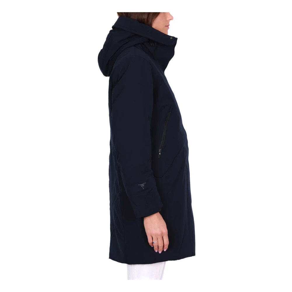 Krakatau Lange gewatteerde parka zwart Black Dames