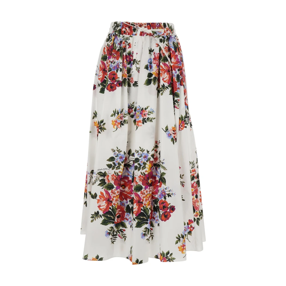Dolce & Gabbana Women's White Pleated Long Skirt - Midi Skirts - Xs - Skirts