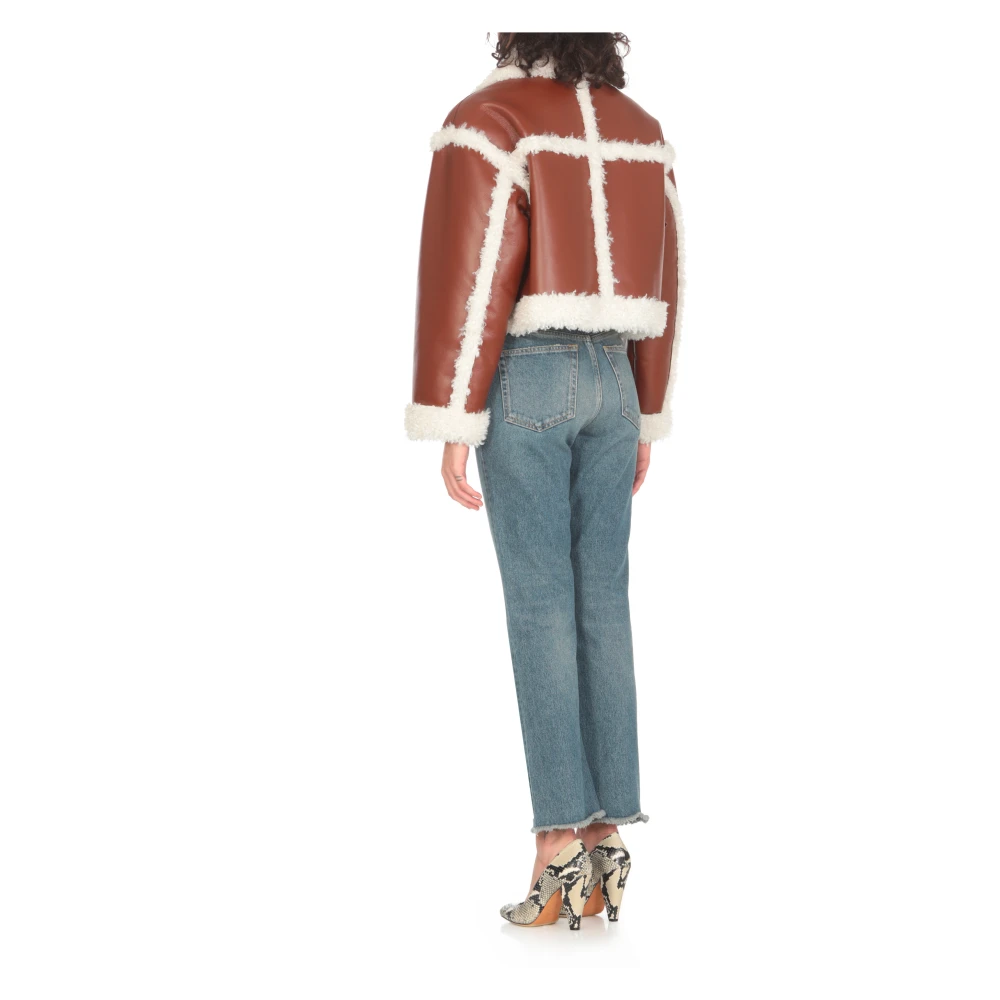 Stand Studio Bruine Faux Shearling Jas Brown Dames