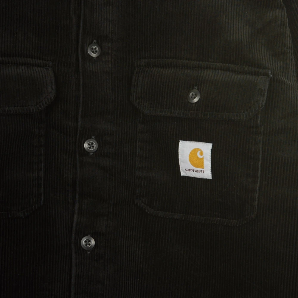 Carhartt WIP Fluwelen Gewatteerd Overhemd Jas Black Heren