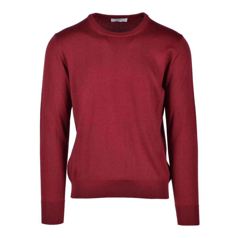 Alpha Studio Luxe Wol Kasjmier Zijde Trui Red Heren