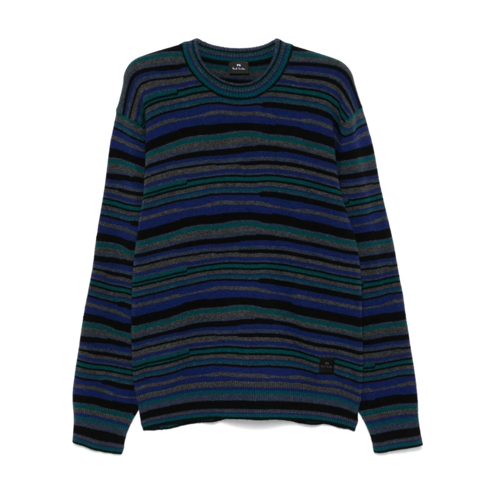 Paul Smith Mannelijk Multicolor Gestreept Trui Met Ronde Hals