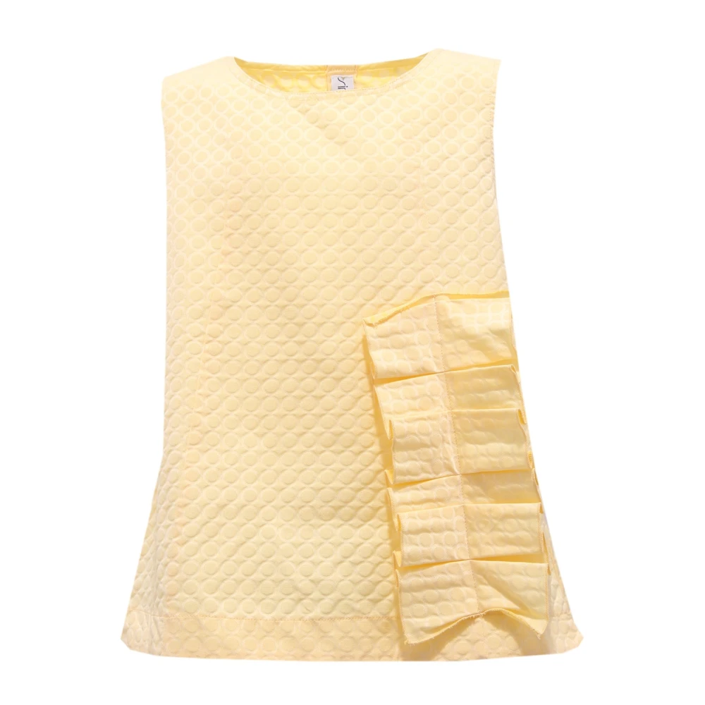 Simonetta Girls Yellow Kids Sleeveless Tops, 12 Y, Maglia Top