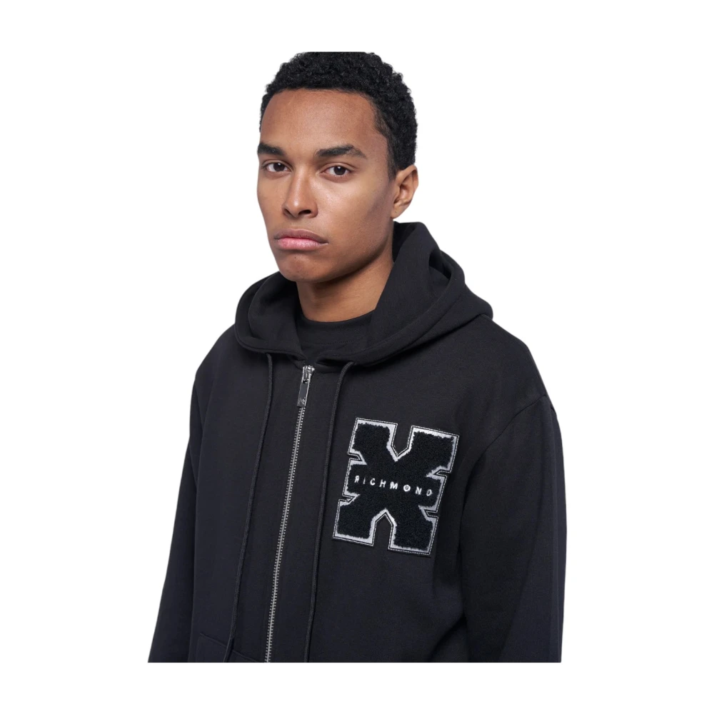 John Richmond Katoenmix Sweater Black Heren