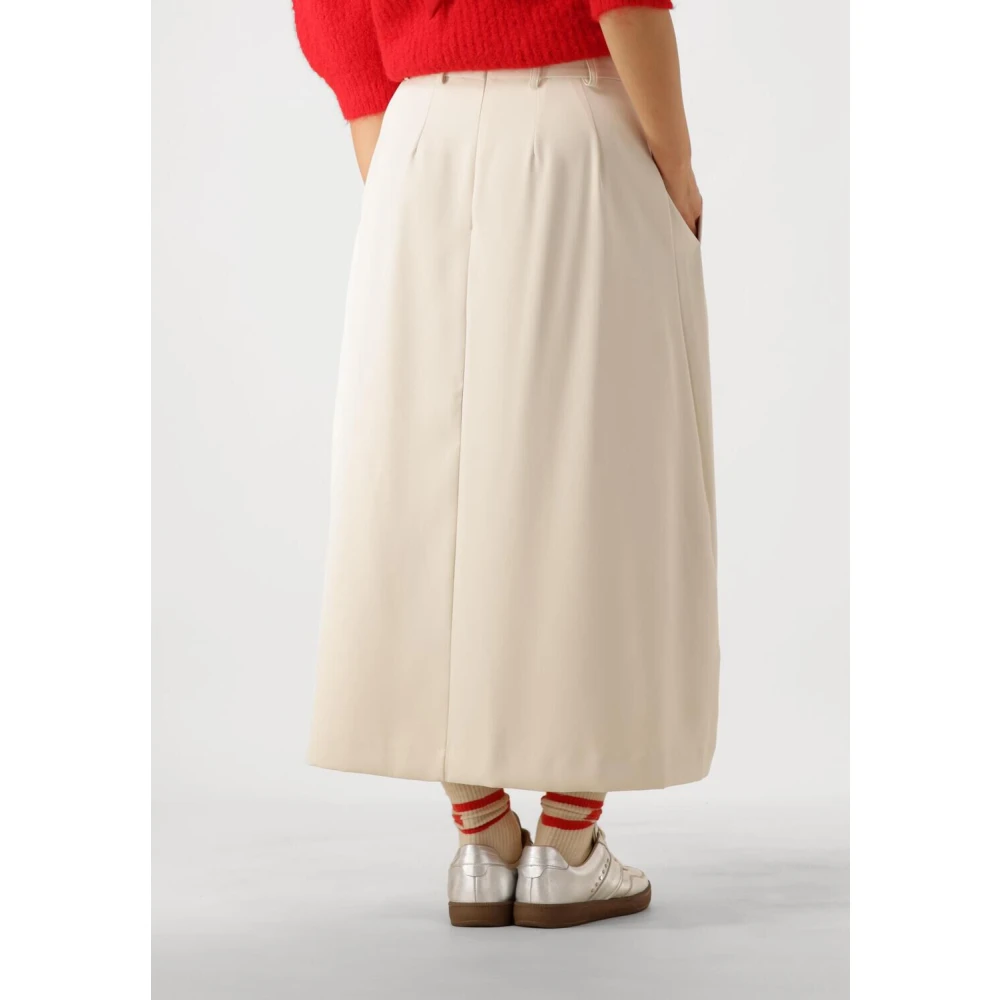 Co'Couture Elegante Plooirok in Ecru Beige Dames