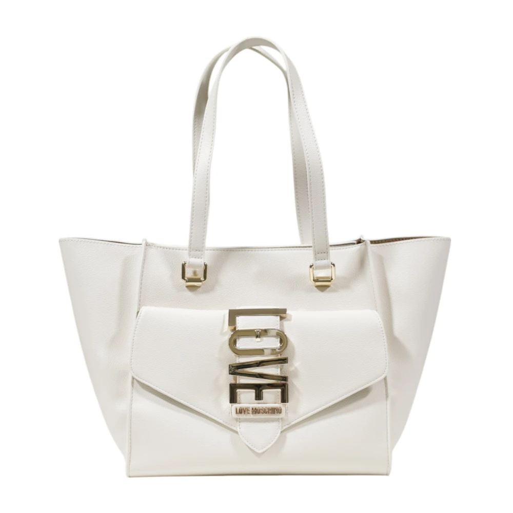 Love Moschino Beige Handtas met Ritssluiting Beige Dames
