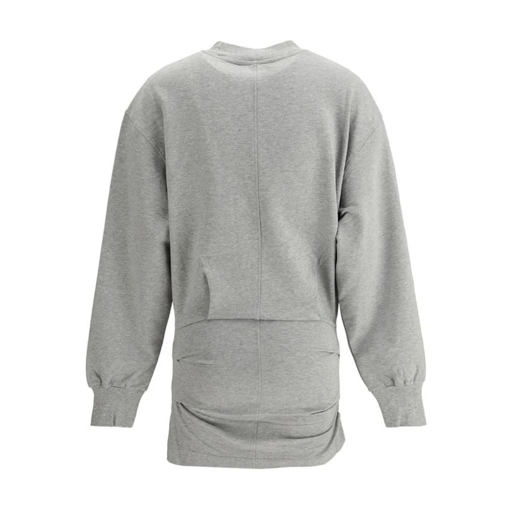 The Attico Geribbelde Crew Neck Mini Jurk Gray Dames
