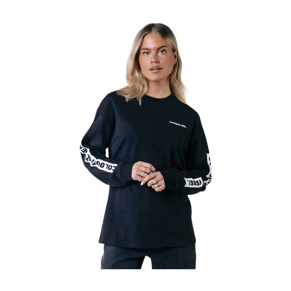 Colourful Rebel Wereldtour Rose Longsleeve Tee Black Dames