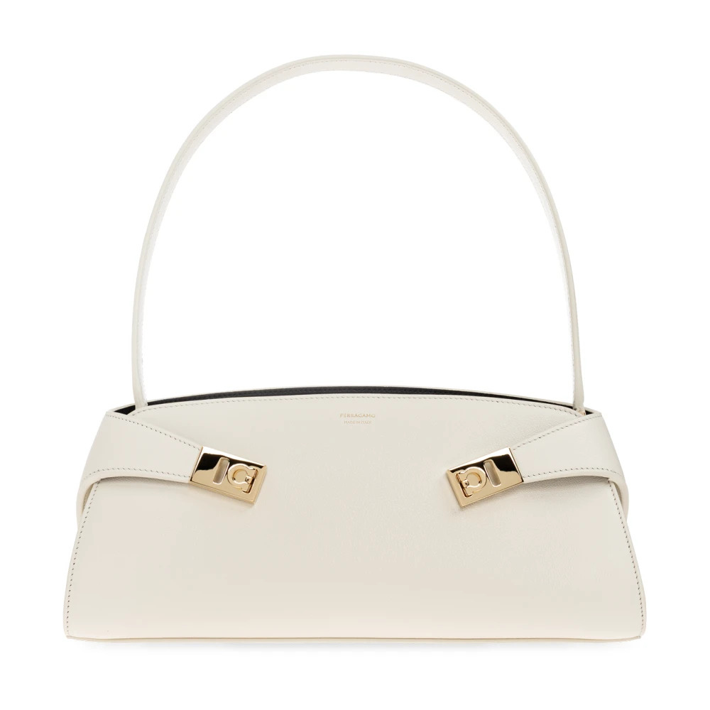 Ferragamo Hug Leather Bag - Female - Shoulder Bags - Beige - One Size - Bags