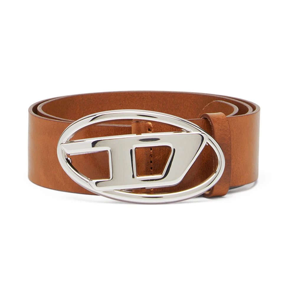 Diesel Belt with D logo buckle Brown Dames