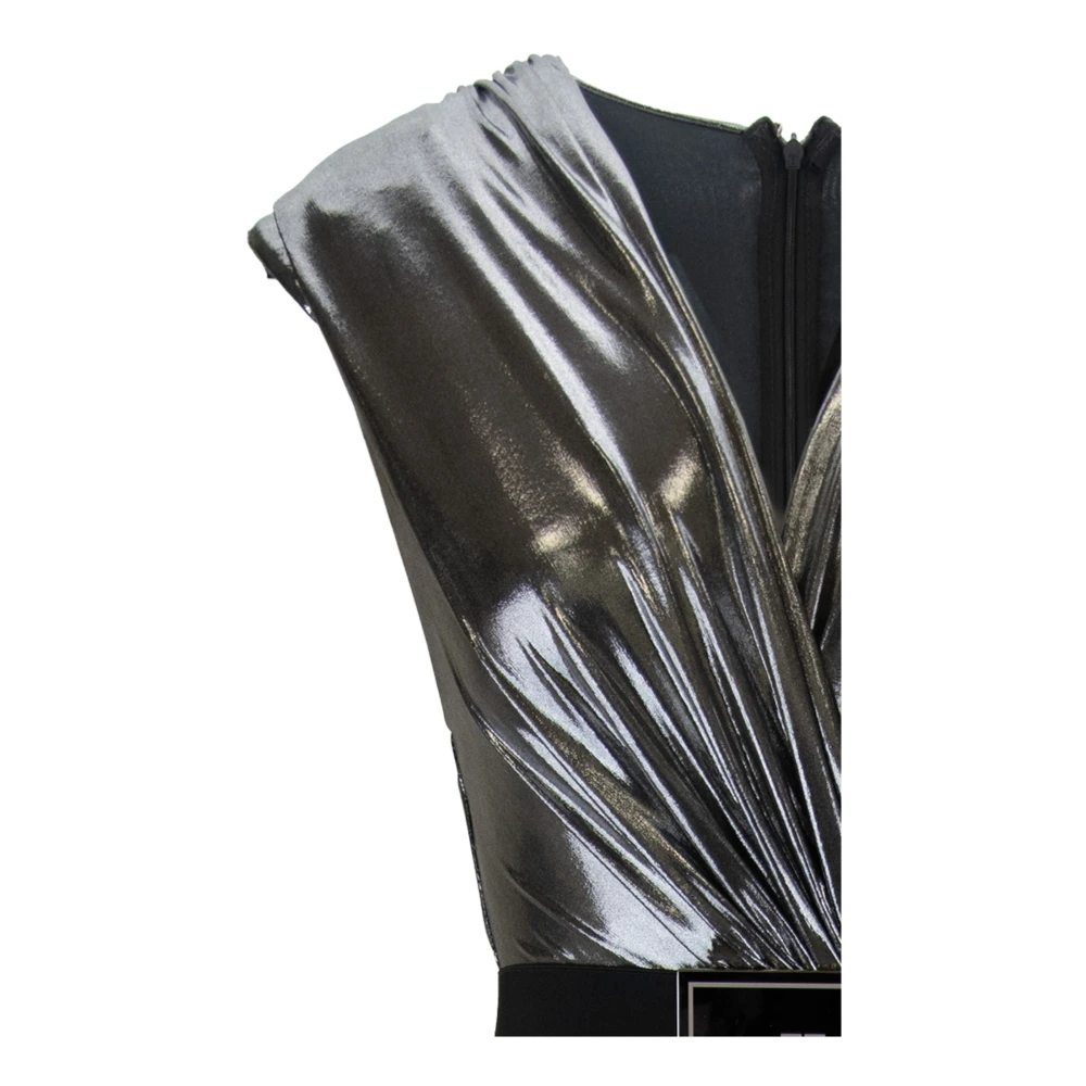 Elisabetta Franchi Mouwloze jumpsuit met gerimpeld detail Gray Dames