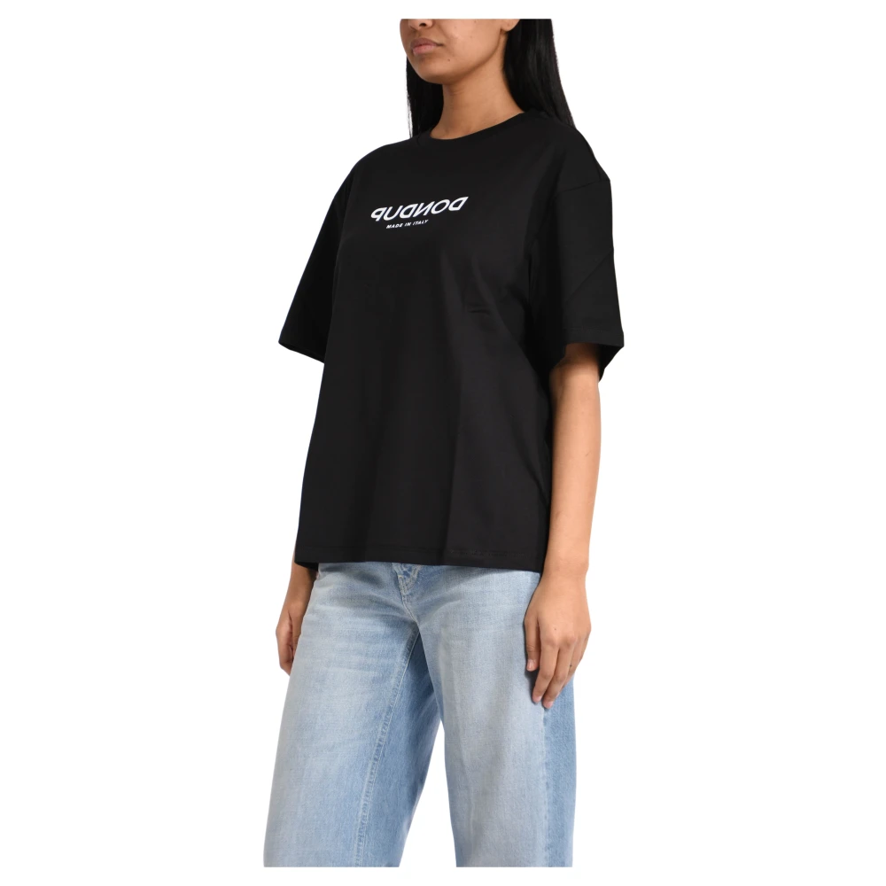 Dondup Women's Black T-Shirts, S, Crew Neck T-Shirt