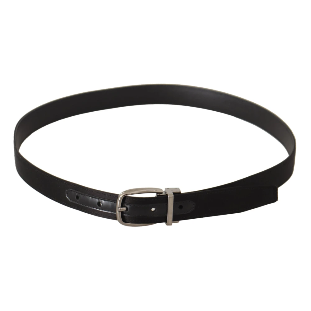Dolce & Gabbana Luxe Zijden Leren Riem met Logogesp Black Heren
