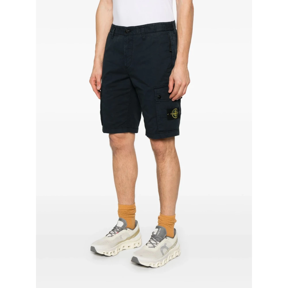 Stone Island Blauwe Shorts voor Mannen Blue Heren