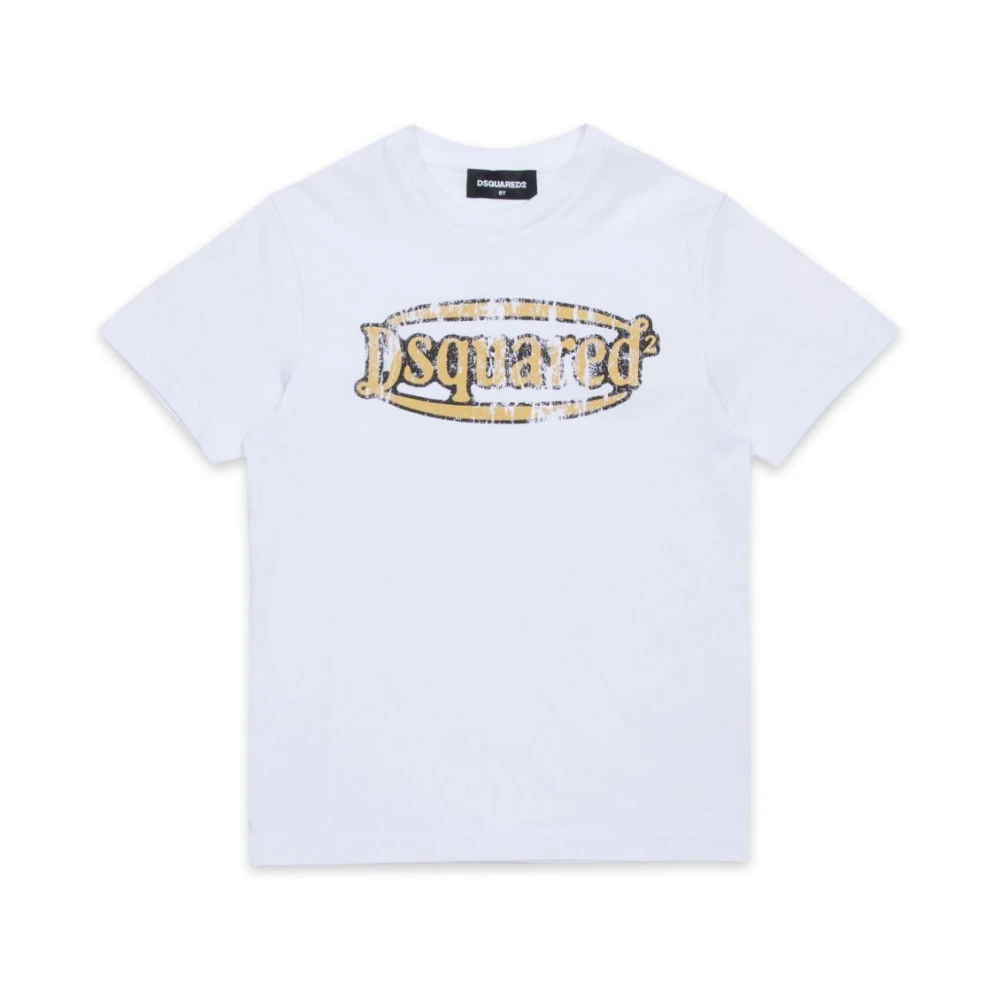 Dsquared2 Boys White T-Shirts,, T-Shirt With Print Size 14 Y