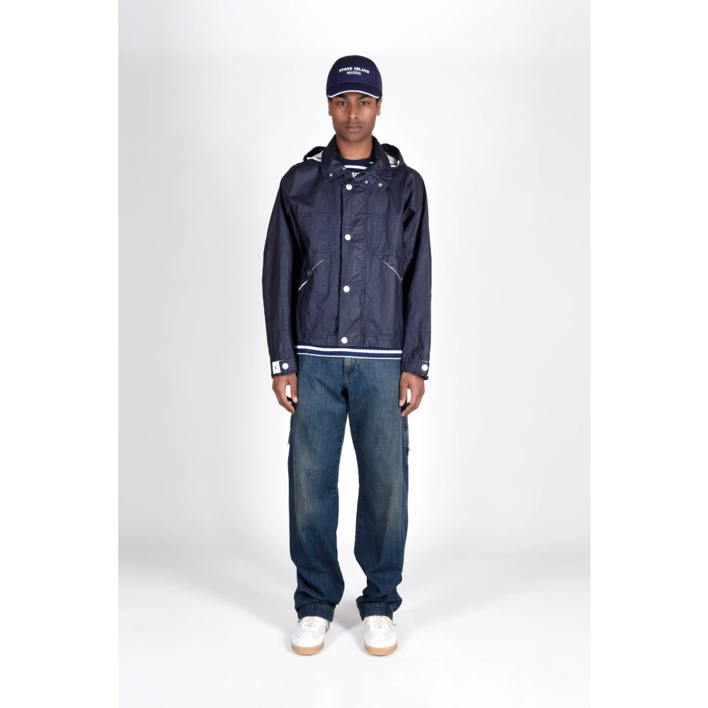 Stone Island Lichtgewicht Katoenmix Jas Blue Heren