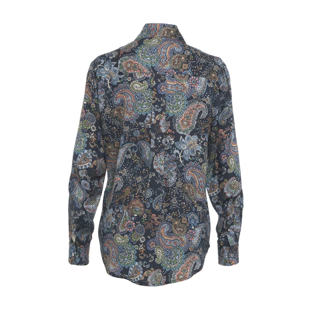 Himon's Blauwe Paisley Print Blouse Multicolor Dames