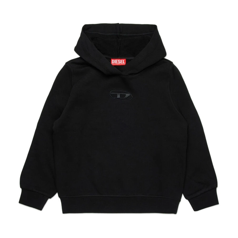 Diesel Girls Black Kids Sweatshirts, 12 Y, Hooded Sweatshirt