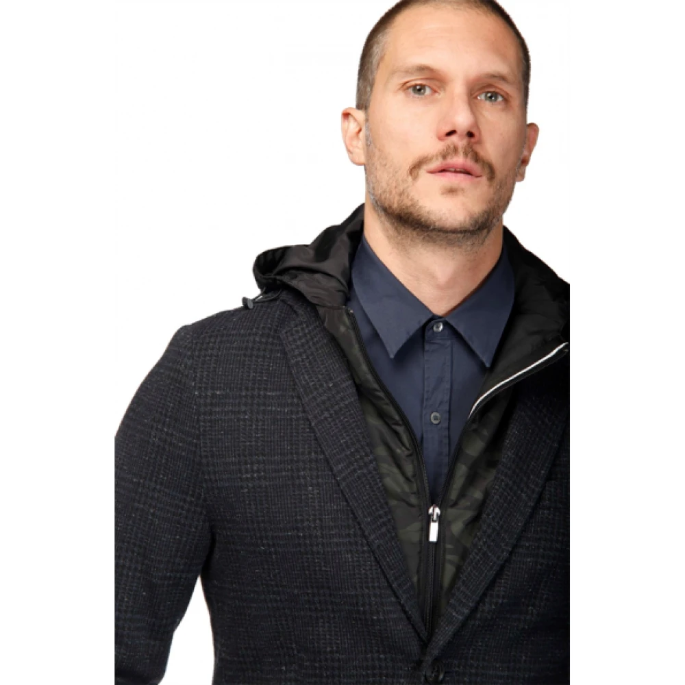 Mason's 2-in-1 Blazer met Afneembare Capuchon Blue Heren