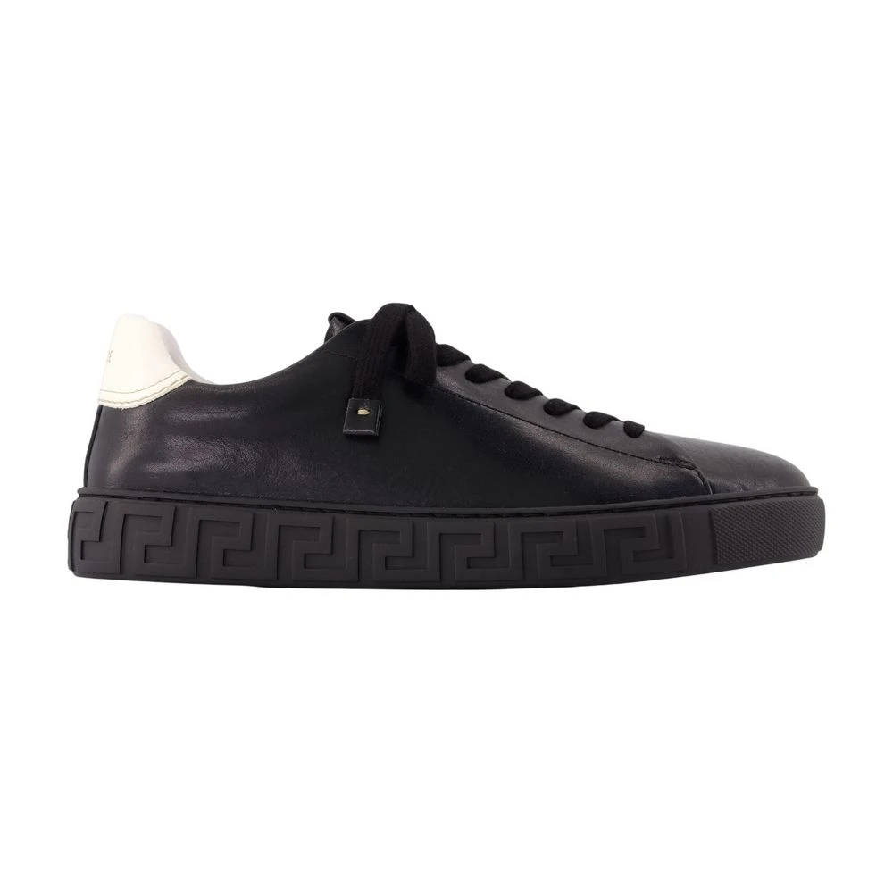 Versace Greca Leren Sneakers Heren Schoenen Zwart