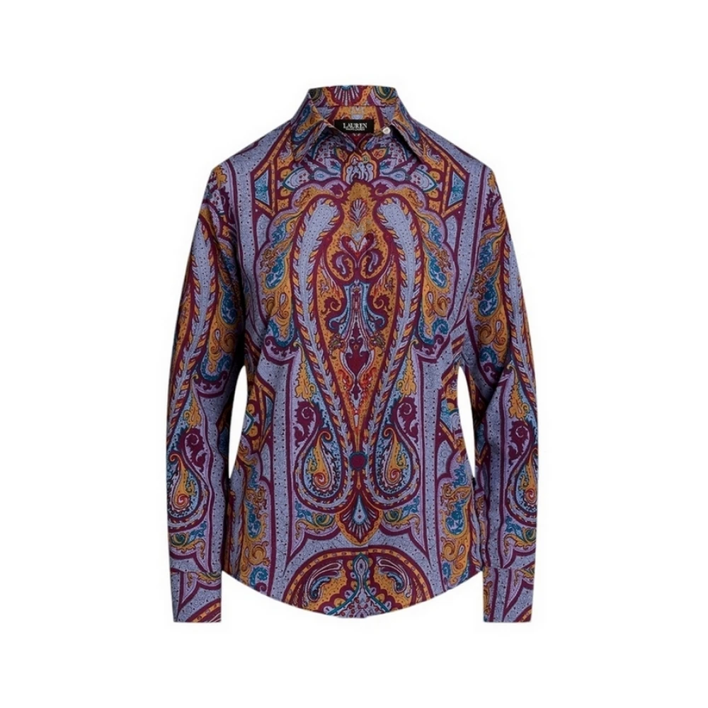 Ralph Lauren Paisley Print Skjorta Lätt Crêpe Multicolor, Dam