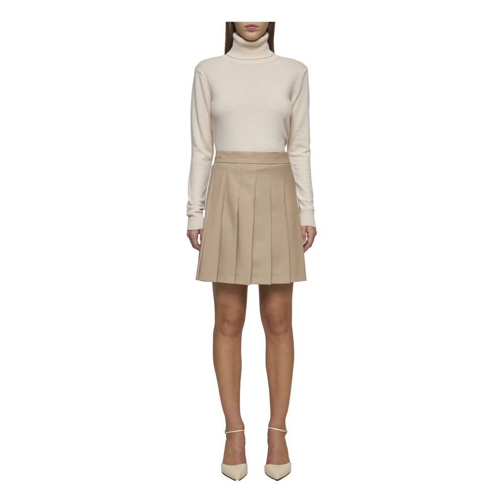 Max Mara Studio Beige Wol Kasjmier Coltrui Sweater Beige Dames