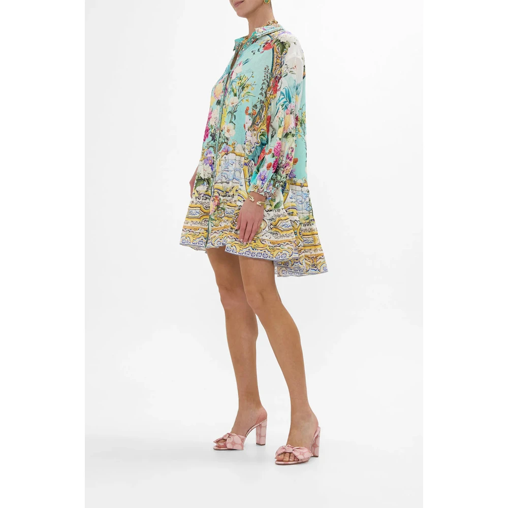 Camilla Gelaagde Korte Jurk Tuinen Queluz Palace Multicolor Dames