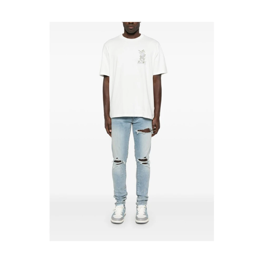 Amiri Lichtblauwe Gescheurde Jeans Klassieke Stijl Blue Heren