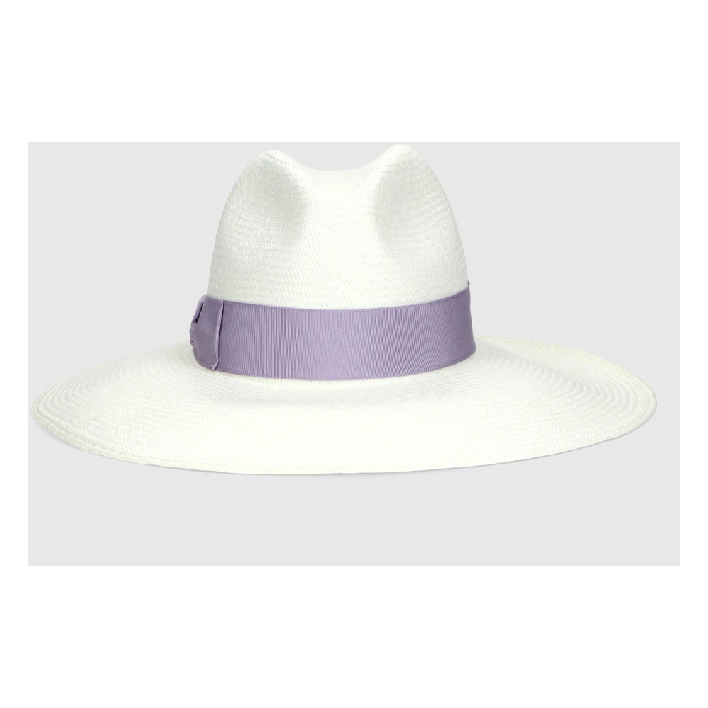 Borsalino Wijde Rand Panama Hoed White Dames