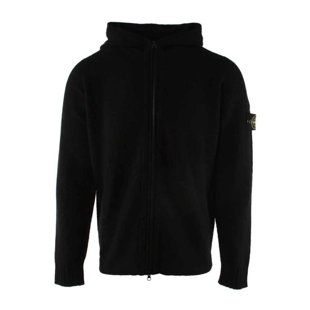 Stone Island Svart Ullblandad Herrväst Black, Herr