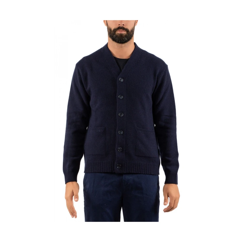 Daniele Fiesoli Heren Cardigan in Klassieke Stijl Blue Heren