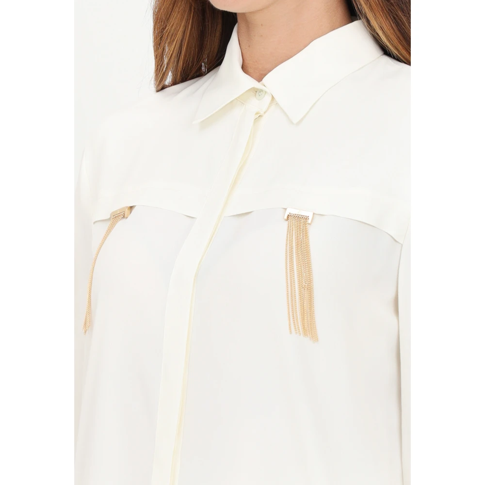 Simona Corsellini Elegante Gouden Detail Shirt White Dames