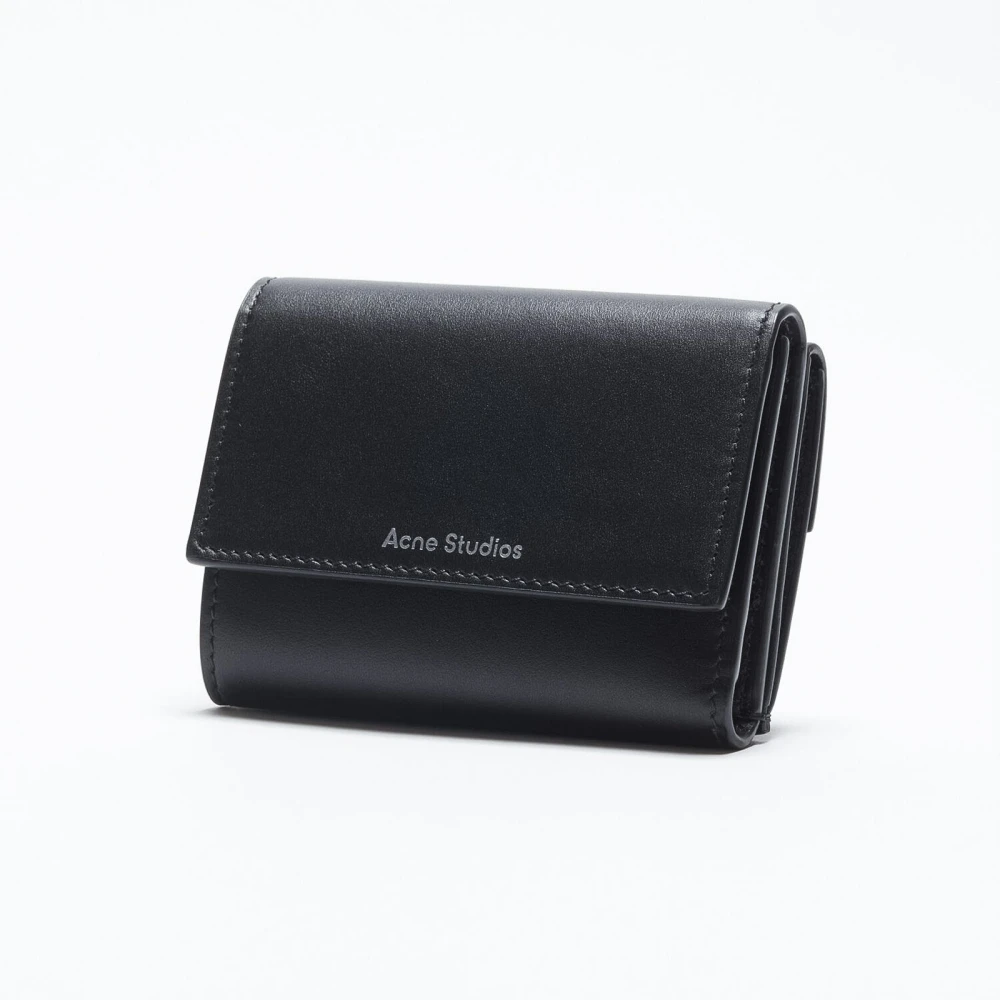 Acne Studios Drievoudige Portemonnee Zwart Leer Black Dames