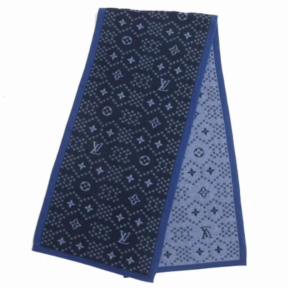 Louis Vuitton Vintage Pre-owned Cashmere scarves Blue Dames
