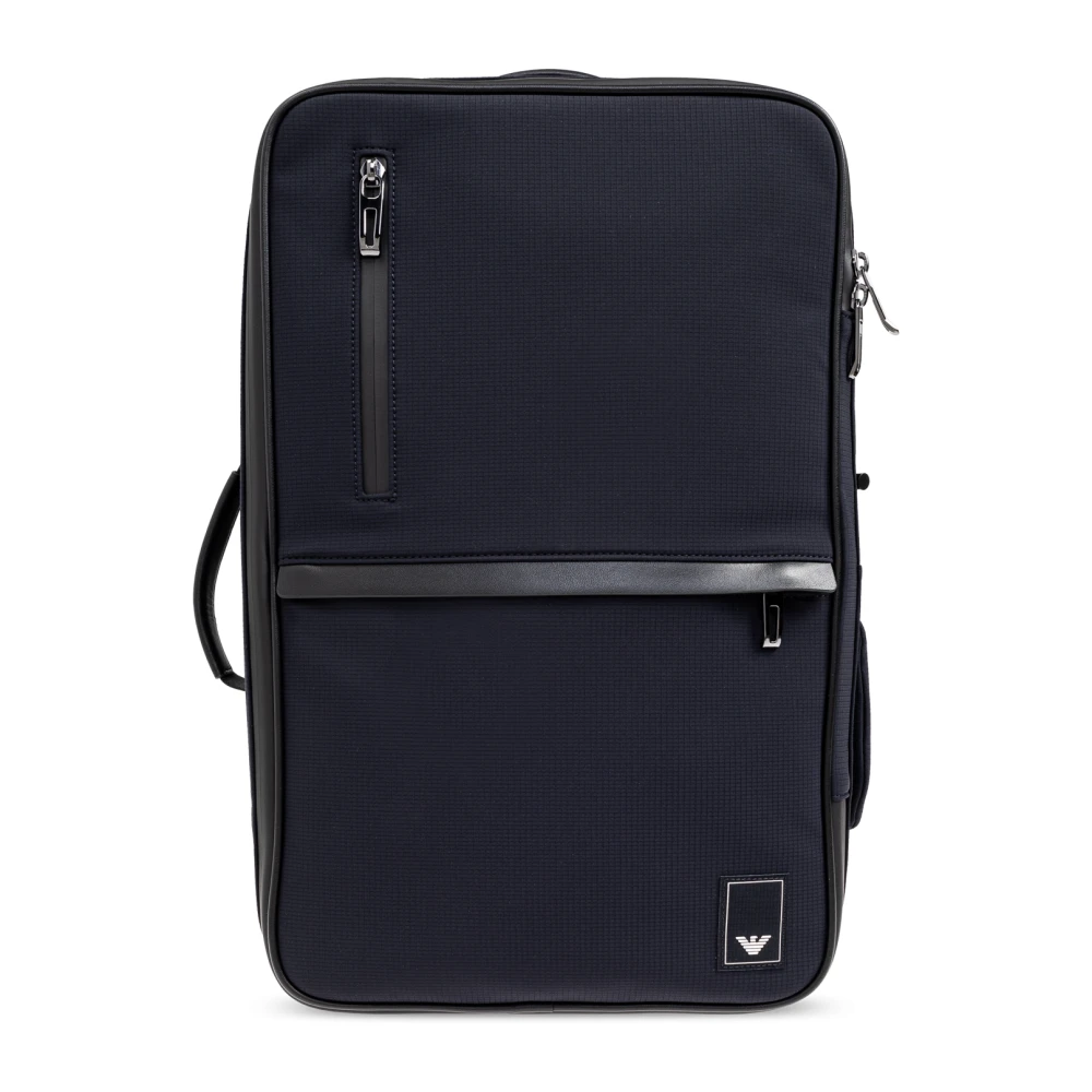 Emporio Armani Rugzak met logopatch Blue Heren